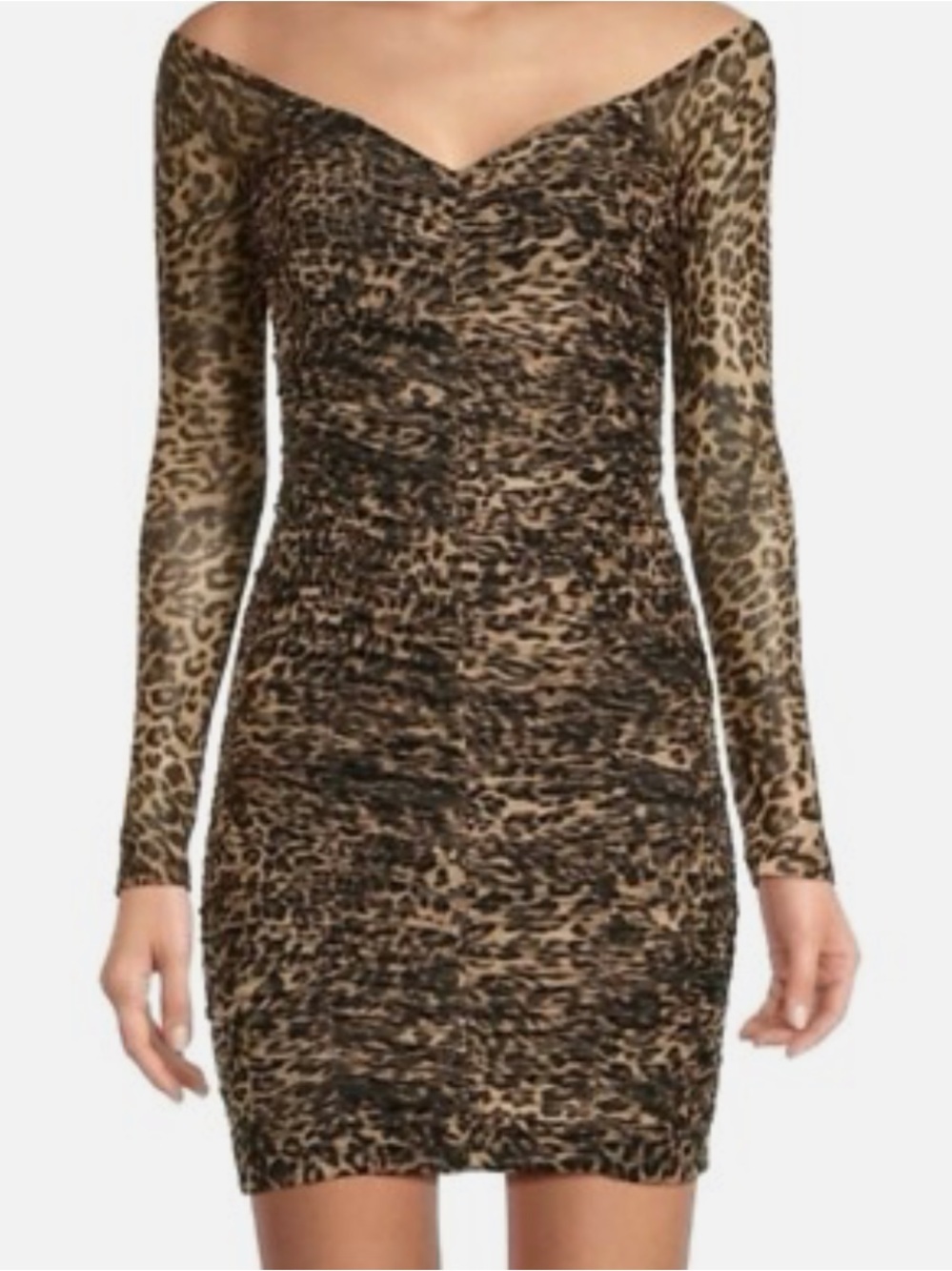 Good American Leopard Animal Print Dress Large